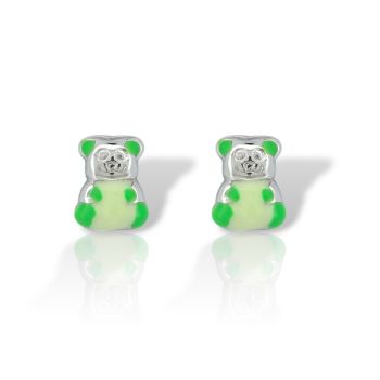 Λευκόχρυσα σκουλαρίκια αρκουδάκια κ14  (code M2809 )