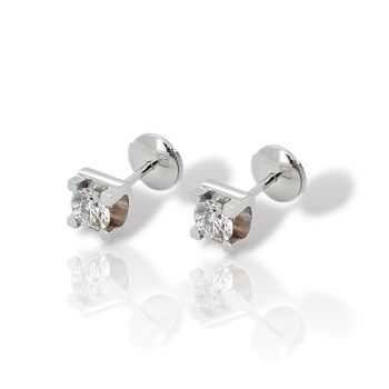 Orecchini in oro bianco k18 con diamanti (code P008305)