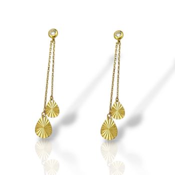 Σκουλαρίκια κρεμαστά απο χρυσό κ14  (code SM2288)