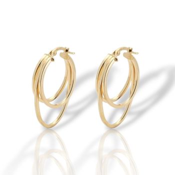 Σκουλαρίκια 3 κρίκοι απο χρυσό κ14  (code SM2732)