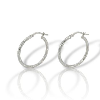 Σκουλαρίκια κρίκοι απο λευκό χρυσό κ14  (code SM2767)