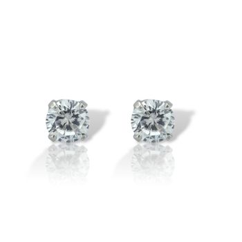 Orecchini in oro bianco k14 con zirconia cubica  (SM2813)