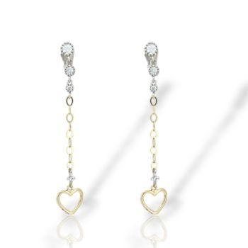 Σκουλαρίκια κρεμαστά απο χρυσό & λευκόχρυσο κ14  (code SM2816)