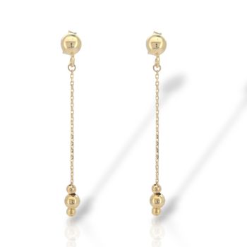 Σκουλαρίκια κρεμαστά απο χρυσό κ14  (code SM2817)