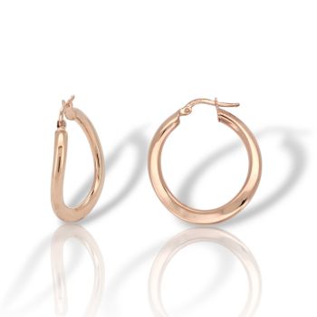 Σκουλαρίκια κρίκοι απο ροζ χρυσό κ14 (code SM2768)