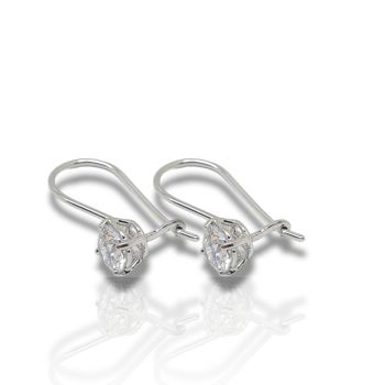 Σκουλαρίκια απο λευκό χρυσό κ14 με ζιργκόν Ø 5.0 mm (code N2478)