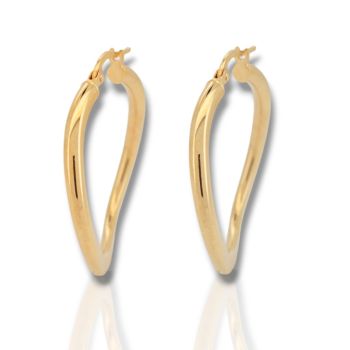 Golden hoop earrings 14k (code SM2711 )