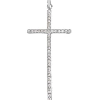 Σταυρός  απο  λευκό χρυσό κ14 με ζιργκόν (code S198403)
