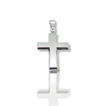 Croce in oro Bianco k14 opaco (code H1808)