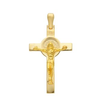Σταυρός απο χρυσό κ14 με εσταυρωμένο  (code S224367 )