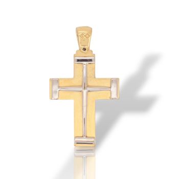 Σταυρός απο χρυσό & Λευκόχρυσο κ14   (code H2271)