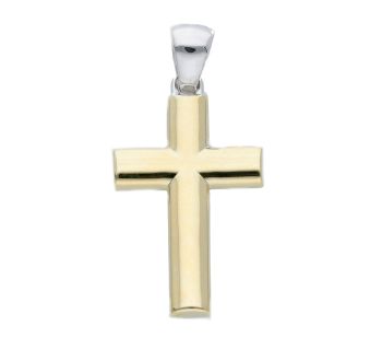 Σταυρός απο χρυσό κ14 με λεπτομέρια απο λευκόχρυσο κ14  (code S231303)