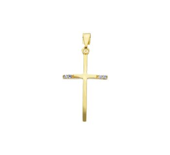 Σταυρός απο χρυσό κ14 λουστράτος  (code S250159)