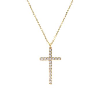Σταυρός  (με αλυσίδα) απο  χρυσό κ9 με ζιργκόν (code S262980)