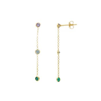 Σκουλαρίκια απο χρυσό κ14 με συνθετικές πέτρες  (code S276742)