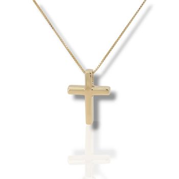 Σταυρός απο χρυσό κ14 μαζί με αλυσίδα  (code Η2866)