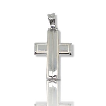 Croce in oro Bianco k14 (code H1812)