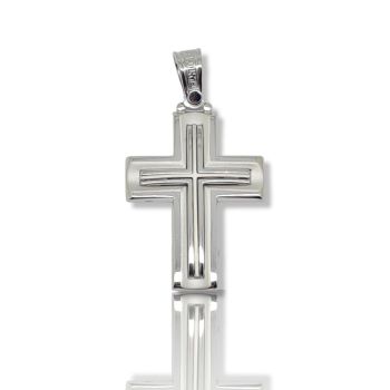 Croce in oro bianco k14 (code H1868)