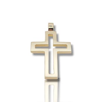 Croce in oro bianco k14 (code H2714)