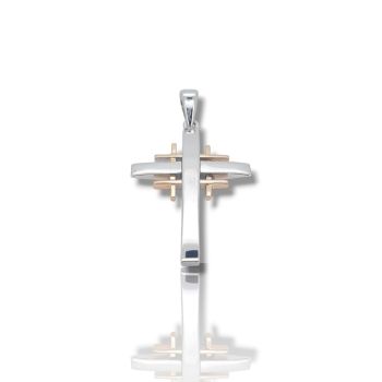 Croce in oro Bianco e oro Rosa k18 (code P1809)
