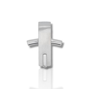 Croce in oro bianco k14 (code P1828)