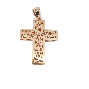 Croce in oro Rosa con cuoricini (code GP2108)