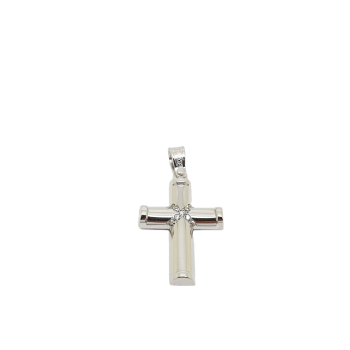Croce in oro bianco k14 (code H1823)