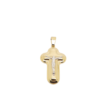 Croce in oro giallo  k14 con Crocifisso (code P1827)