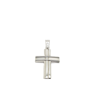 Croce in oro Bianco k14 (code H1810)