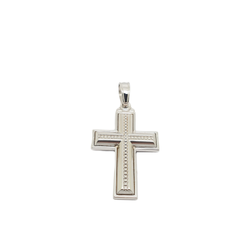 Croce in oro Bianco  k14 (code H1813)