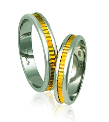 White gold & gold wedding rings 4.3mm (code A341)