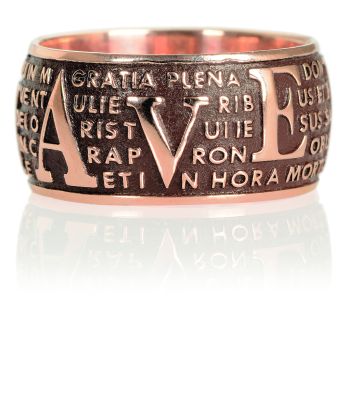 Δαχτυλίδι PRECEM PATER  απο επιχρυσωμένο ασήμι 925° (AGI 106-A-RN)