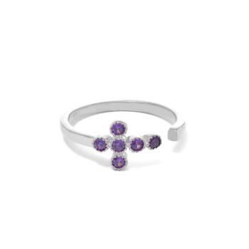  Silver ring with synthetic amethyst 925 (AGI364/A-VI)