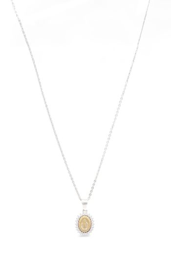 Collana in argento platinato con dettaglio dorato (code BEN351/C)