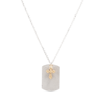 Ιdentità in argento Con croce e dettagli dorati  (BEN403/CA)