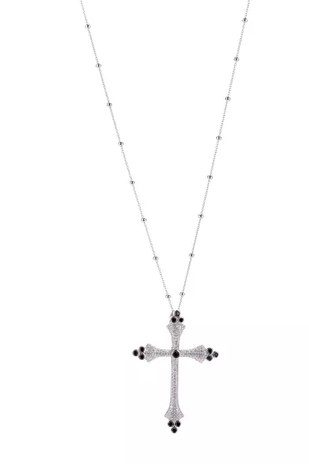Collana Icona CRUCIS LUMINIS - Pietre Nere (code AGI293-C-ZN)