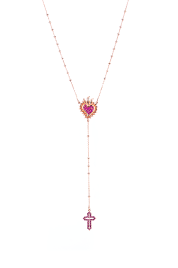 Ροζάριο ICONA απο ροζ επιχρυσωμένο ασήμι 925° (AGI 300/C)