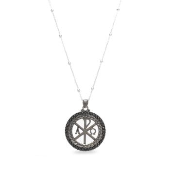 Κολιέ απο επιπλατινωμένο ασήμι 925° ICONA (AGI341/C-N)