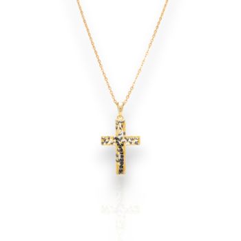 Collana Icona CRUCIS LUMINIS - Pietre Nere (code AGI360/C-Ο)
