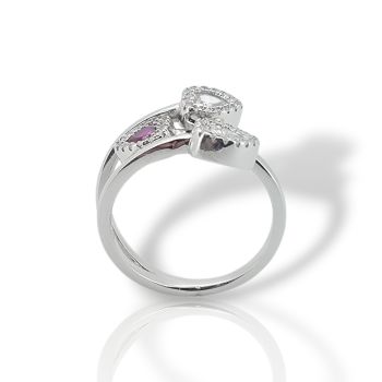 Silver Ring with Three Hearts (code FCM002808)