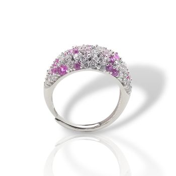 Platinum plated silver  925° ring (code FCM002810)