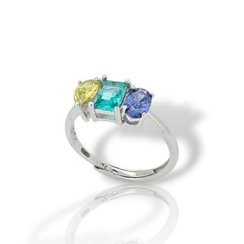 Ασημένιο δαχτυλίδι απο επιπλατινωμένο ασήμι 925°  (code FC003734)