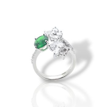 Platinum plated silver  925° ring (code FC004625)