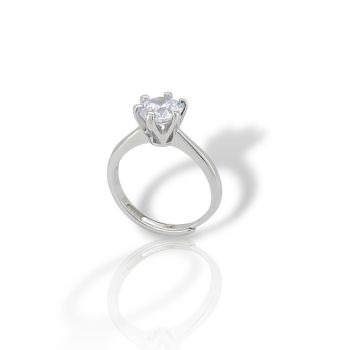 Μονόπετρο δαχτυλίδι απο επιπλατινωμένο ασήμι 925° (code FC004868)