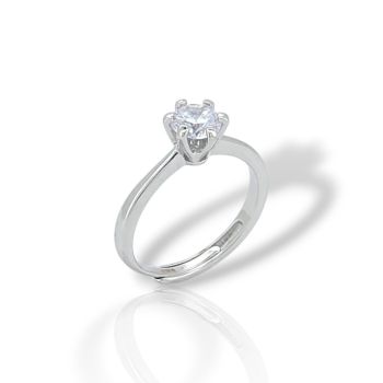 Μονόπετρο δαχτυλίδι απο επιπλατινωμένο ασήμι 925° (code FC004869)