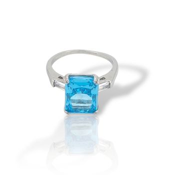 Ασημένιο δαχτυλίδι απο επιπλατινωμένο ασήμι 925° (code FCM002799)