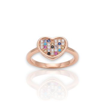 Gold plated silver  925° heart ring (code FC001120)