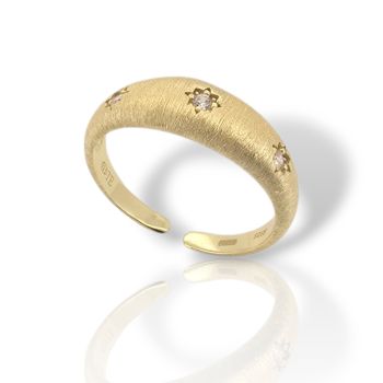 Anello in Argento dorato Effetto Opaco con Zirconι (code FC007807)