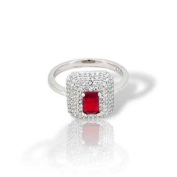 Platinum plated silver  925° ring (code FCM002739)