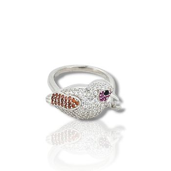 Platinum plated silver  925° ring (code FCM002743)